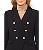 CeCe V-Neck Long Sleeve Double Breasted Blazer, Color:Rich Black - Image 3