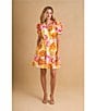 Color:Radiant Yellow - Image 6 - V-Neck Short Puffed Sleeve Floral A-Line Dress