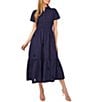 CeCe V-Neck Short Sleeve V Neck Midi Dress - Image 1