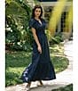 CeCe V-Neck Short Sleeve V Neck Midi Dress - Image 4