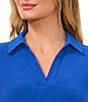 Color:Dp Royal Blue - Image 3 - V-Neck Sleeveless Polo Top
