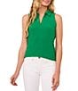 Color:Lush Green - Image 1 - V-Neck Sleeveless Polo Top