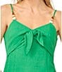 CeCe V-Neck Tie Front Sleeveless Beaded Strap Midi Dress - Image 3