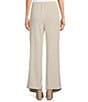 Color:Rainy Day - Image 2 - Wide Leg Pleated Front Asymmetrical Hem Crinkle Twill Pants