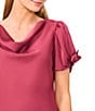 CeCe Cece Woven Cowl Neck Short Bubble Sleeve Top, Color:Fresh Berry - Image 3