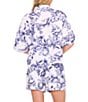 CeCe Woven Floral Print Collared Button Down Coordinating Top, Color:Ultra White - Image 2