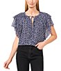 CeCe Woven Floral Print Split Round Tie Neck Ruffle Sleeve Blouse,Specials : American Fashion Style Bags On Sale CeCe Woven Floral Print Split Round Tie Neck Ruffle Sleeve Blouse,Specials : American Fashion Style Bags On Sale