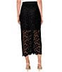 CeCe Woven Lace Midi Pencil Coordinating Midi Skirt, Color:Rich Black - Image 2