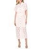 CeCe Woven Lace Midi Pencil Coordinating Midi Skirt, Color:Ultra White - Image 3