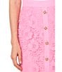 CeCe Woven Lace Midi Pencil Coordinating Midi Skirt, Color:Peony Rush - Image 4