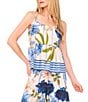 CeCe Coordinating Woven Printed Square Neck Sleeveless Printed Tank - Image 1