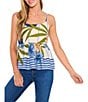 CeCe Coordinating Woven Printed Square Neck Sleeveless Printed Tank - Image 4