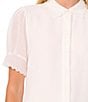 CeCe Woven Short Sleeve Scalloped Collar Blouse - Image 6