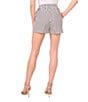 CeCe Woven Stripe Print Drawstring Tie Front Coordinating Shorts, Color:Classic Navy - Image 2