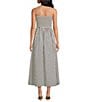 CeCe Woven Stripe Print Square Neck Sleeveless Smocked Midi A-Line Dress, Color:Classic Navy - Image 2