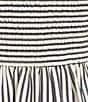 CeCe Woven Stripe Print Square Neck Sleeveless Smocked Midi A-Line Dress, Color:Classic Navy - Image 4