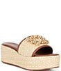 Cecelia New York Generous Raffia Platform Slide Wedge Sandals - Image 1