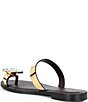 Cecelia New York Leather Rhinestone Ornamented Toe Ring Slip On Flat Sandals - Image 3