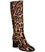 Cecelia New York Olga Tall Leopard Animal Print Block Heel Boots - Image 1