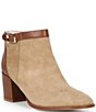 Cecelia New York Two Tone Suede And Leather Buckle Booties - Image 1