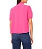 CeCeTie Neck Short Puff Sleeve Blouse - Image 2