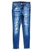 Color:439 Eye Candy - Image 1 - Big Girl 7-16 Ankle Skinny High Rise Distressed Jean