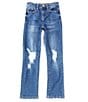 Color:Happy Blue - Image 1 - Big Girls 7-16 Bootcut Ultra High Rise Scoop Jean
