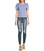 Color:Labelle Creek - Image 3 - Destructed High Rise Repreve Sustainable Skinny Jeans
