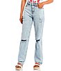 Color:Current Issue - Image 1 - High Rise Destructed Dad Jeans