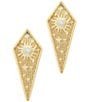 Color:Gold - Image 1 - Athena Sun and Star Statement Drop Earrings