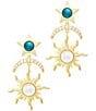 Color:Gold/Turquoise - Image 1 - Cassiopeia Statement Chandelier Earrings