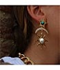 Color:Gold/Turquoise - Image 2 - Cassiopeia Statement Chandelier Earrings