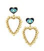 Color:Blue/Gold - Image 1 - Eye Heart You Statement Drop Earrings