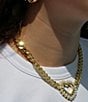 Color:Gold - Image 2 - Love Rocks Pearl Chain Collar Necklace
