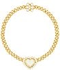 Color:Gold - Image 1 - Love Rocks Pearl Chain Collar Necklace