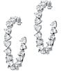Color:Silver - Image 1 - Rodeo Drive 18K Gold Crystal Hoop Earrings