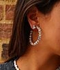 Color:Silver - Image 2 - Rodeo Drive 18K Gold Crystal Hoop Earrings