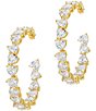 Color:Gold - Image 1 - Rodeo Drive 18K Gold Crystal Hoop Earrings