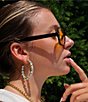 Color:Gold - Image 2 - Rodeo Drive 18K Gold Crystal Hoop Earrings