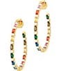 Color:Rainbow - Image 1 - Tahitian Rainbow Crystal Hoop Earrings