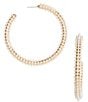Color:Gold/White - Image 1 - The Ariel Pearl Hoop Earrings