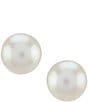 Color:White - Image 1 - 8mm Fresh Water Pearl Stud Earrings