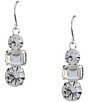 Cezanne Alex Mini Drop Earrings, Color:Silver/Crystal - Image 1