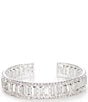Cezanne Baguette Framed Cuff Bracelet, Color:Silver/Crystal - Image 1