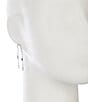 Cezanne Baguette Loop Linear Earrings, Color:Silver/Crystal - Image 2