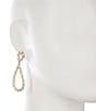 Cezanne Baguette Stone Infinity Drop Earrings, Color:Gold/Crystal - Image 2