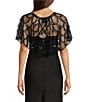 Color:Black - Image 2 - Beaded Scallop Capelet