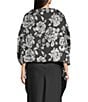 Cezanne Brocade Flower Evening Wrap, Color:Black - Image 2