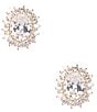 Cezanne C by Cezanne Oval CZ Solitaire Stud Earrings, Color:Gold/CZ - Image 1