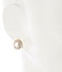 Cezanne C by Cezanne Oval CZ Solitaire Stud Earrings, Color:Gold/CZ - Image 2